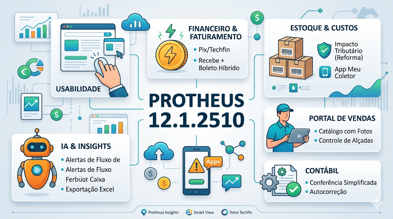 Protheus 12.1.2510: IA, Reforma Tributária e Novidades do Release